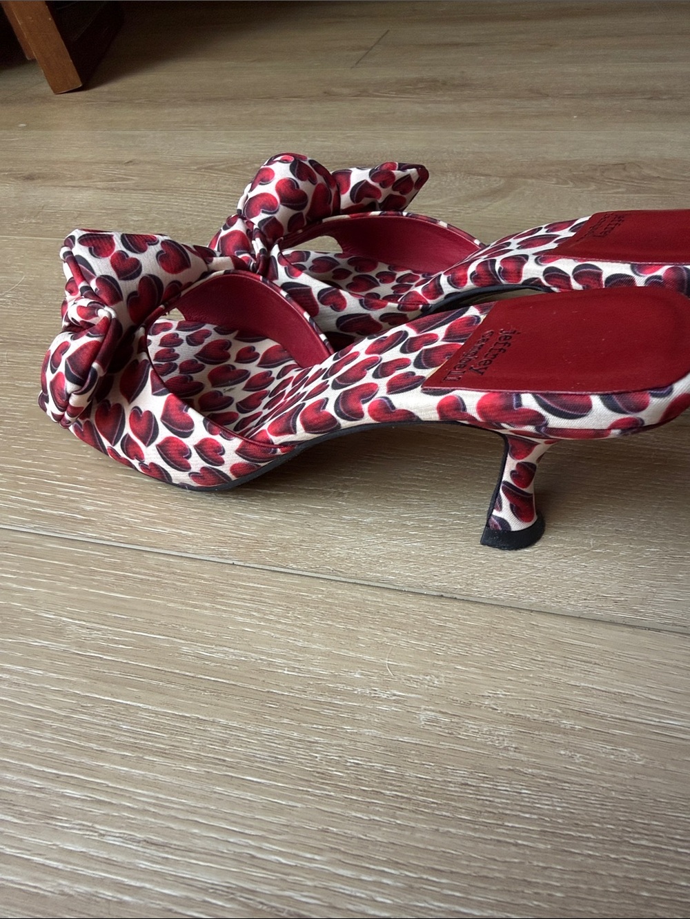 Jeffrey Campbell Red and Cream Heels with Animal Print - Picture 2 of 5